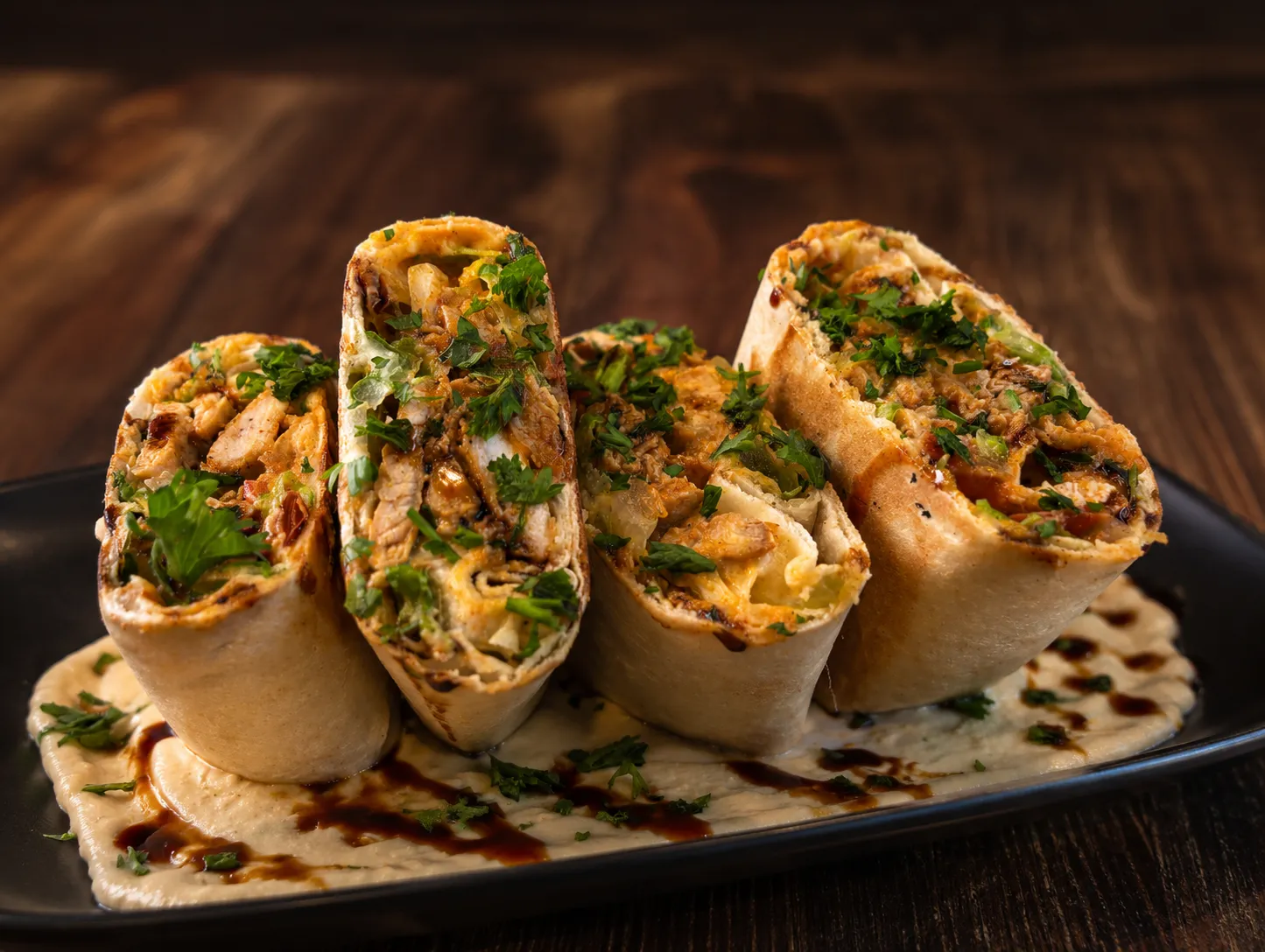 Shawarma and burgers spread at King's Restaurant Saint Adolphe